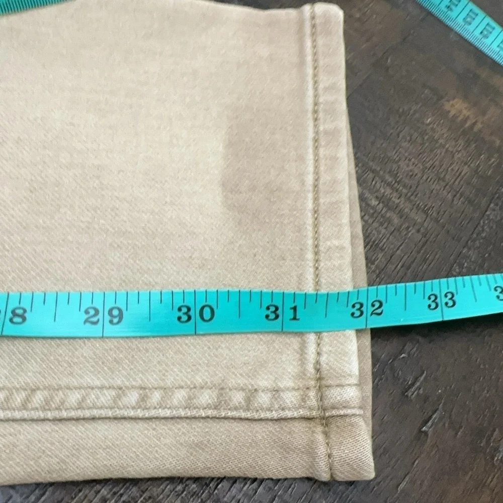 Faherty Stretch Terry Jeans Mens 31x32 Beige Slim Straight Stretch Denim Casual